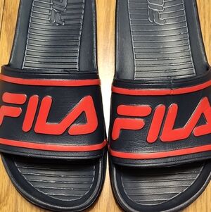 Fila Blue and Red Slide Sandals Size Youth 5
